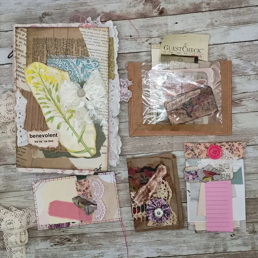 Pink Embellished Junk Journal: Flowers, Birds and Butterflies (Benevolent)